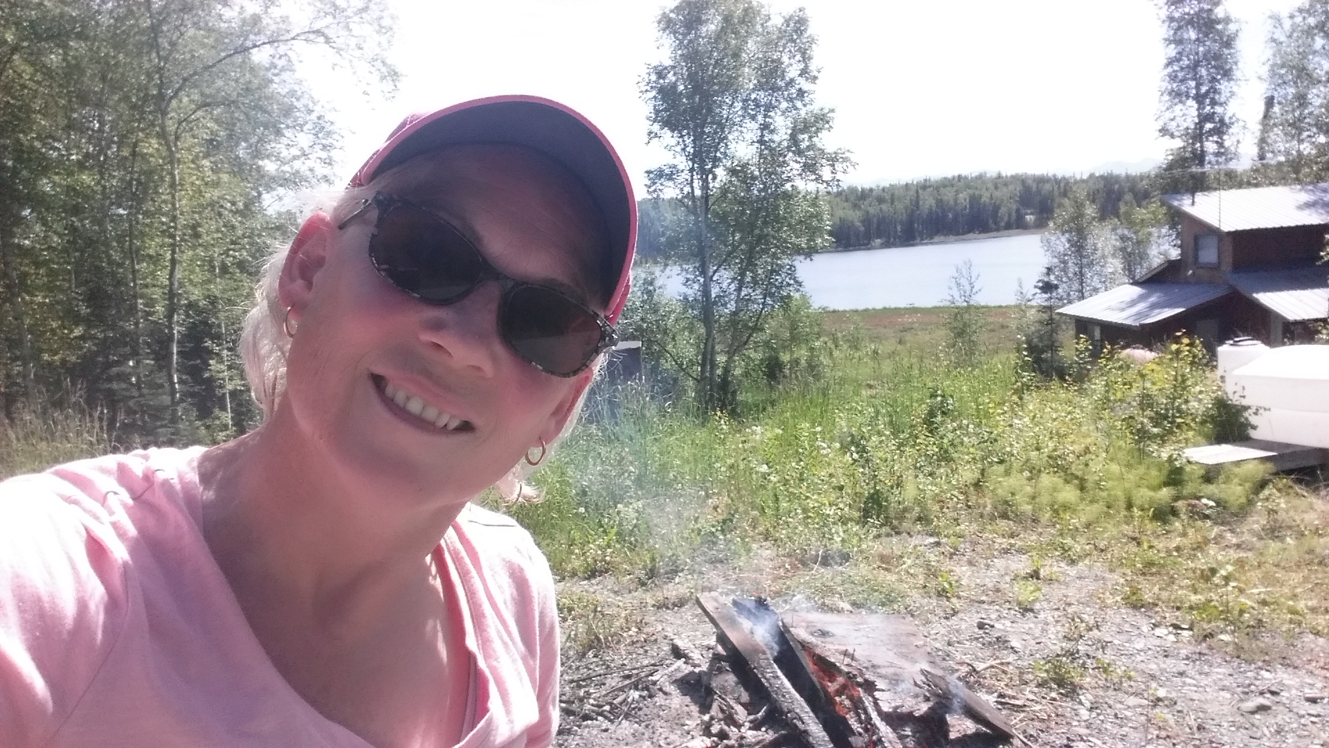 Debra working Bruce Lake